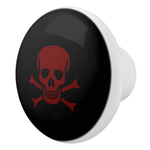 Skull and Bones Ceramic Knob