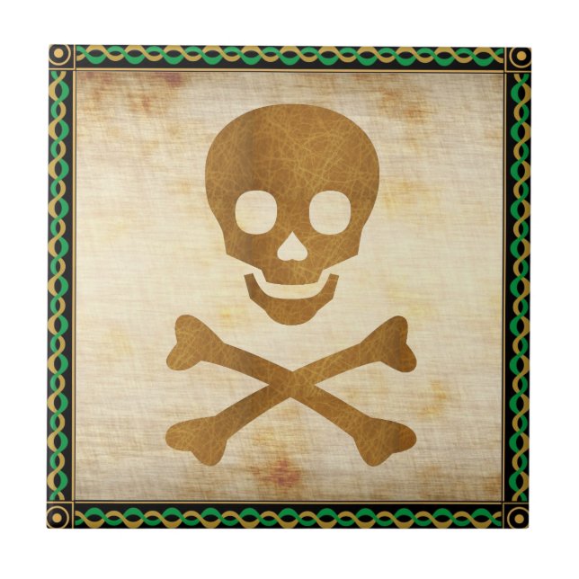 Skull and Bones Ceramic Tile (Front)