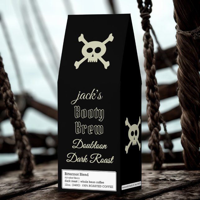 Skull and Bones Funny Doubloon Dark Roasted Coffee (Booty Brew for all pirates who like a touch of the dark roast)
