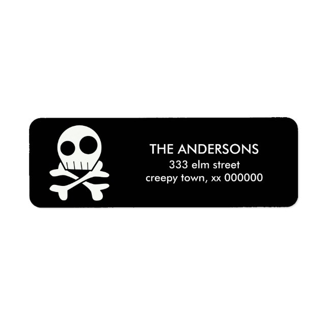 Skull and Bones Halloween Labels (Front)