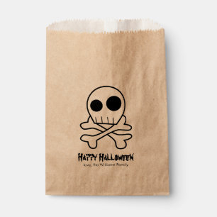 Skull and Bones Halloween Party Favor Bag