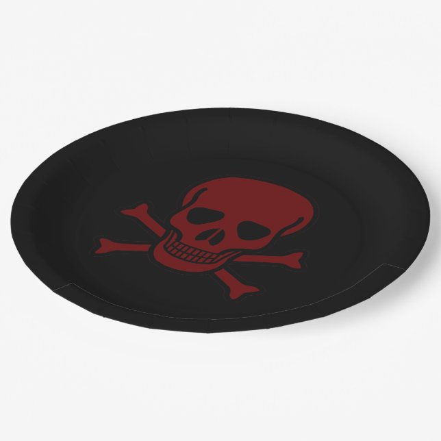 Skull and Bones Paper Plates (Angled)