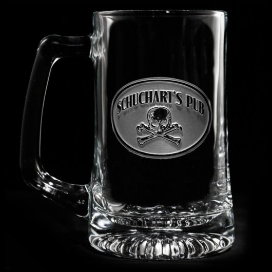 Skull and Bones Personalized Beer Mug (Front)