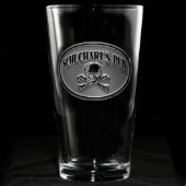 Skull and Bones Personalized Pint Glass (Front)
