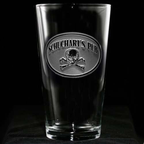 Skull and Bones Personalized Pint Glass