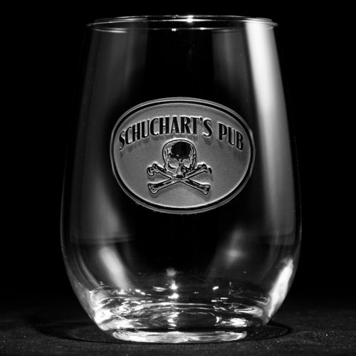 Skull and Bones Personalized Stemless Wine Glass