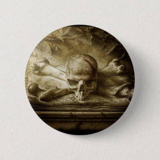 skull and bones pinback button