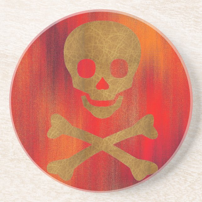 Skull and Bones Sandstone Coaster (Front)