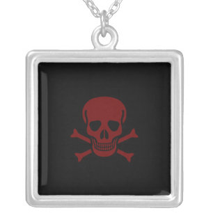 Skull and Bones Silver Plated Necklace