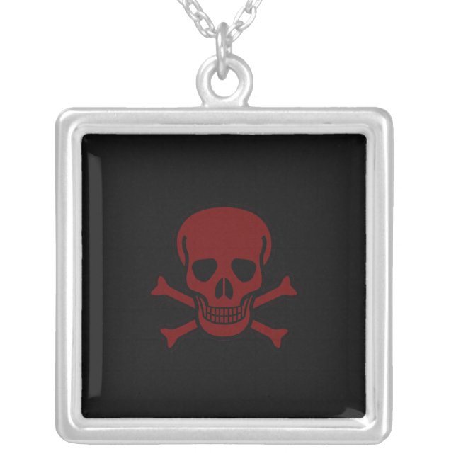 Skull and Bones Silver Plated Necklace (Front)