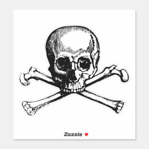 Skull and bones sticker