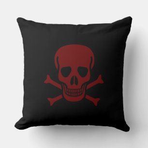Skull and Bones Throw Pillow