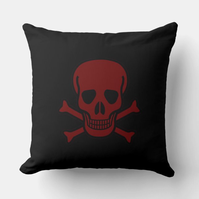 Skull and Bones Throw Pillow (Front)