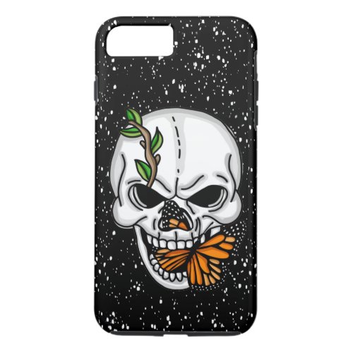 Skull and Butterfly Digital Art   iPhone 8 Plus7 Plus Case
