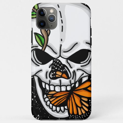 Skull and Butterfly Digital Art  iPhone 11 Pro Max Case