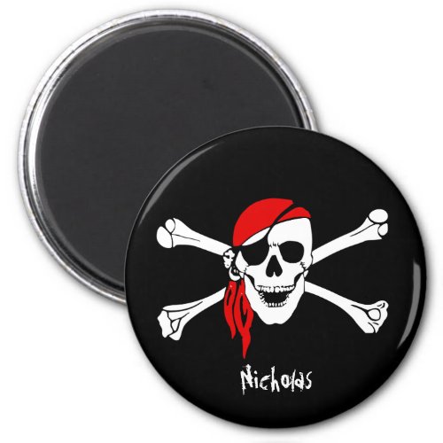 Skull and Cross Bones Pirate Magnet