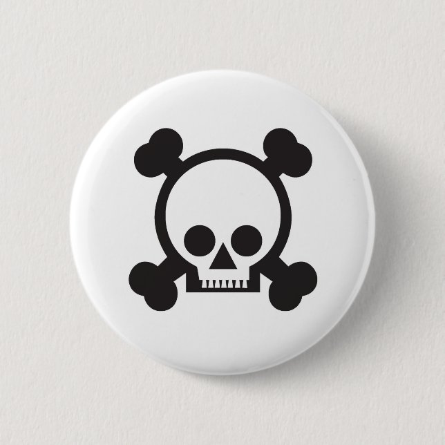 skull and crossbones 2 pinback button (Front)
