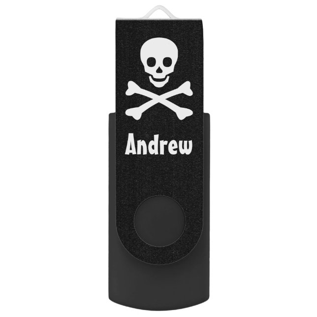 Skull and Crossbones ~ Back to School USB Flash Drive (Back (Vertical))