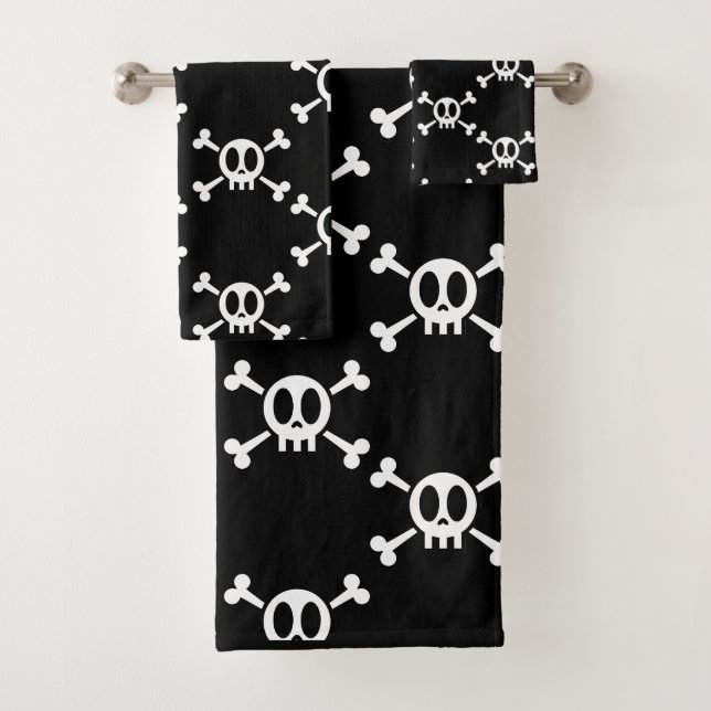 Skull and Crossbones Bath Towel Set (Insitu)