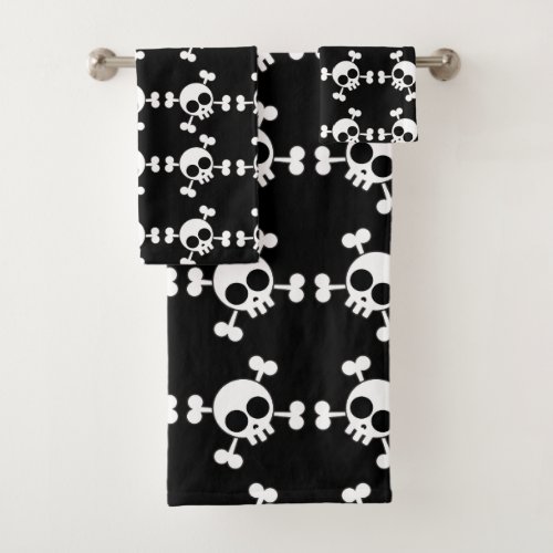 Skull and Crossbones Bath Towel Set