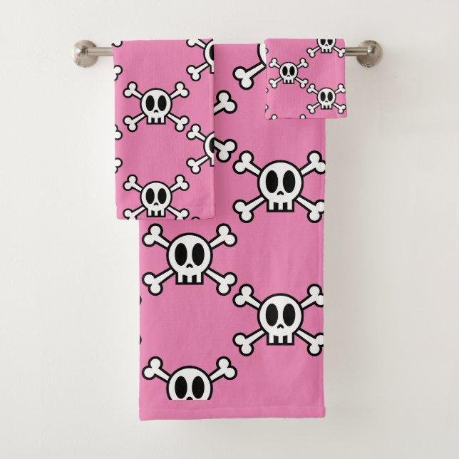 Skull and Crossbones Bath Towel Set (Insitu)