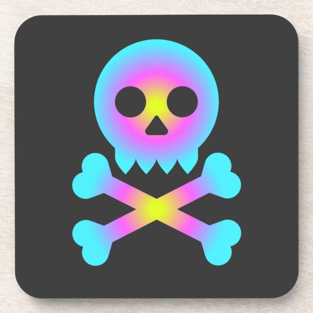 Skull and Crossbones Beverage Coaster (Front)