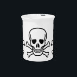 Skull and Crossbones Beverage Pitcher<br><div class="desc">The skull and crossbones is a symbol for death,  warning,  danger,  military forces,  secret societies,  Adam's skull,  mark for a cemetery,  and the Jolly Roger used on a pirate’s flag. Contact sandy@sandyspider.com for more. Other shops at http://bit.ly/XxAPRP (Zazzle) and http://amzn.to/Y6tzA5 (Amazon).</div>