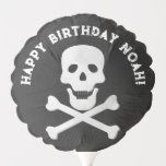 Skull and Crossbones Birthday Balloon<br><div class="desc">Add a spooky statement to your party decor with this skull and bones foil balloon. Featuring a bold crossbones design and distressed white text on a black background,  it's perfect for Halloween birthday parties,  pirate themes,  or gothic celebrations. Personalize with the birthday child's name for a frightfully fun touch!</div>