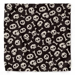 Skull and Crossbones Bone White Bandana