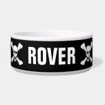 Skull and Crossbones Bowl<br><div class="desc">Skull and Crossbones with your pets name</div>