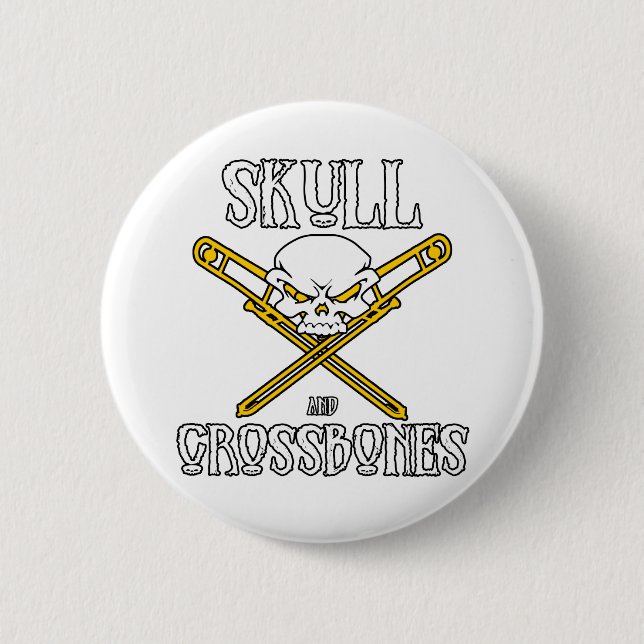 Skull and Crossbones Button (Trombones) (Front)