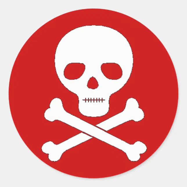 Crossbones Sticker Skull and Crossbones Classic Round Sticker | Zazzle