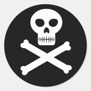 Skull and Crossbones Classic Round Sticker