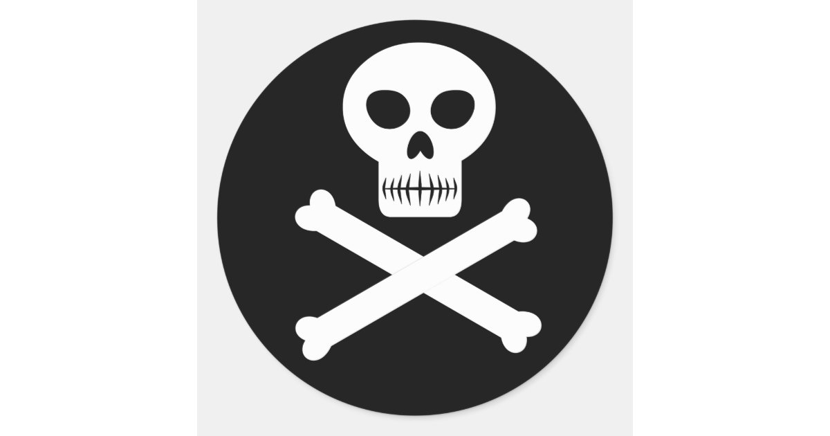 Crossbones Sticker Skull and Crossbones Classic Round Sticker | Zazzle