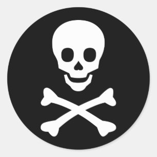 Skull and Crossbones Classic Round Sticker