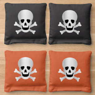 Skull and Crossbones Cornhole Bags