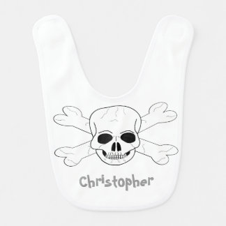 Skull And Crossbones Design Just Add Name Baby Bib