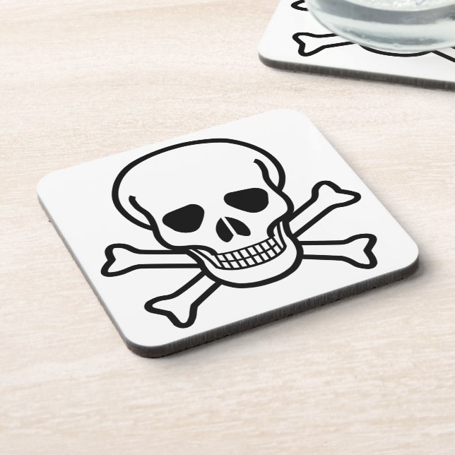Skull and Crossbones Drink Coaster (Left Side)