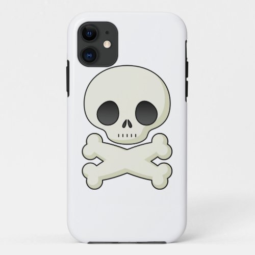 Skull and Crossbones emo kawaii cute goth skulls iPhone 11 Case