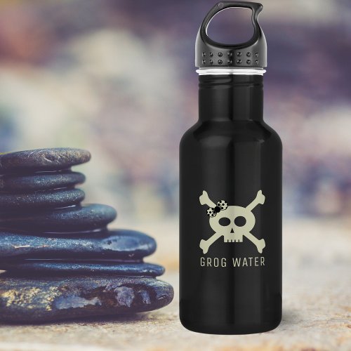 Skull and Crossbones Girl Pirate Flag Water Bottle