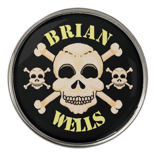 Skull and Crossbones Golf Ball Markers (Front)