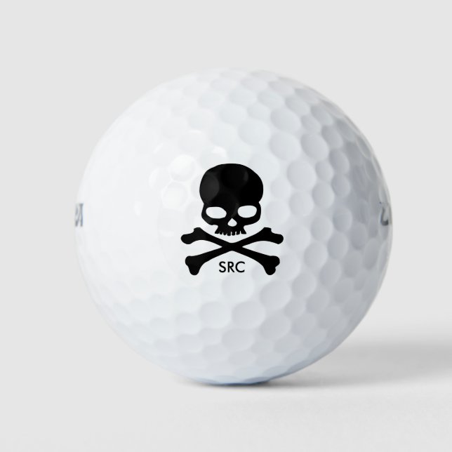 Skull and Crossbones Golf Balls Personalized (Front)