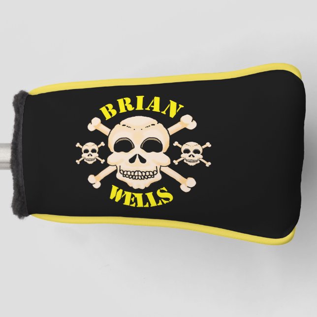 Skull and Crossbones Golf Head Cover (Putter) (Front)