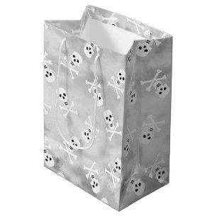 Skull and Crossbones Gray Gift Bag