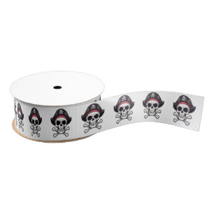 Skull and Crossbones Grosgrain Ribbon