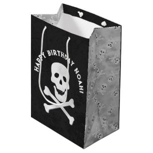 Skull and Crossbones Halloween Gift Bag