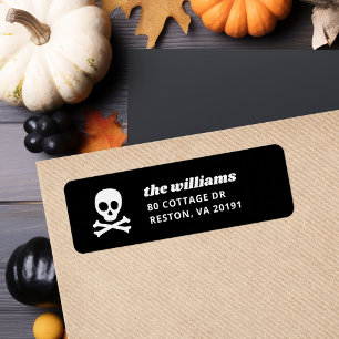 Skull and Crossbones Halloween Return Address Label