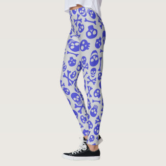 Skull and Crossbones Halloween Seamless Pattern Leggings