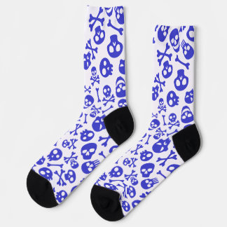 Skull and Crossbones Halloween Seamless Pattern Socks