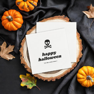 Skull and Crossbones Happy Halloween Party Napkins